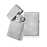 Zippo Feuerzeug mit Gravur - Personalisierte Geschenke / Witterungsbeständig und weltbekannt / Männer Geschenke - Papa Geschenk Weihnachten - Geschenkideen für Vatertag - Feuerzeuge mit G