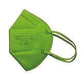 Null Karat 5 Stück FFP2 Masken Atemschutzmasken bunt farbig viele Farben (hellgrün)