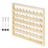 HAITRAL 54 Spulen Nähgarnständer aus Holz, Wandmontierter Garnhalter mit Hängenden Haken, Holzorganisator für Nähen, Quilten, Sticken, Schmuck