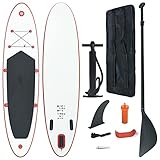 Montloxs Stand Up Paddle Surfboard SUP Aufblasbar SUP Board Paddling Board Paddelboard Surfboard Rot und Weiß