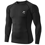 MeetHoo Kompressionshirt Herren, Langarm Funktionsshirt Atmungsaktiv Sportshirt Schnelltrocknend Fitnessshirt Männer Trainingsshirt für Laufen Jogging Gy