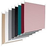 ECD Germany Plissee 65 x 100 cm - Weiß - Klemmfix - EasyFix - ohne Bohren - Sonnen- und Sichtschutz - für Fenster und Tür - inkl. Befestigungsmaterial - Jalousie Faltrollo Fensterrollo R