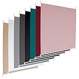 ECD Germany Plissee 75 x 100 cm - Grau - Klemmfix - EasyFix - ohne Bohren - Sonnen- und Sichtschutz - für Fenster und Tür - inkl. Befestigungsmaterial - Jalousie Faltrollo Fensterrollo R