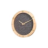 Aobay EUROPÄISCHE Style Nicht-Ticking 12-Zoll-stille Wanduhr-Sackleinen Holzwanduhr Gravierte Zahlen Leicht zu lesen Dekorativ for Küchenbad Wohnzimmer Startseite (Farbe : Schwarz)