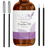 Eva Naturals Bio-Rizinusöl (60 ml) – Fördert das Wachstum von Haar, Augenbrauen und Wimpern - Vermindert Falten und Z