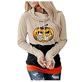 WalGRHFR Damen Halloween kostümHalloween Print Langarm Kapuzen Sweatshirt Lässige B