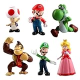 Super Mario Mini Figuren,Geburtstags Party liefert,Cupcake Figuren Cake Topper, Party Kuchen Dekoration Lieferungen, Kinder Baby Party Dekoration (6 stücke)