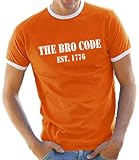 Touchlines Herren How I Met Your Mother - The BRO Code Ringer/Kontrast T-Shirt B5116 orange/White XL
