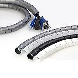 goodjinHH Kabelkanal, Kabel Management Kabelschlauch, Kabelmantel zuschneidbar, Flexibel 2m, Durchmesser 8mm, verstecken im Schreibtisch, TV, Boden, Schwarz (schwarz, 2m x 8mm)