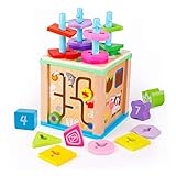 WFF Spielzeug Kinder Educational Satz von Spalten/Wulstige Holzspielzeug 5 Wege zur Play Multifunktionale Lernspielzeug-Kinder über 12 Monate (Color : Set of Columns)