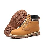 Sicherheitsschuhe Outdoor Wanderschuhe, Sicherheits Trainings Stahl Zehenschweißen,Hoch-Top-Leder- taktische Kampfstiefel, Atmungsaktive Und Dauerhafte Trekking-Stiefeletten,Forstprotokollierung,