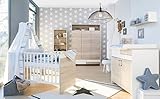 Schardt 11 953 28 00 Kinderzimmer Clou Oak mit Kombi-Kinderbett, Wickelkommode und 3-türigem Kleiderschrank, beig