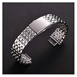 REDCVBN Uhrenarmbänder kompatibel mit 18 mm 20 mm 22 mm Edelstahl-Uhrenarmband für Samsung Gear S2 S3 Smart Watch Gliederarmband Schwarz für Samsung Gear S2 (Größe : 18 mm)
