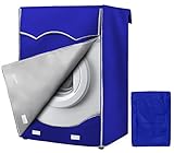 AlaSou Waschmaschinenbezug für Wäschetrockner vorne, wasserdichte Abdeckung für Waschmaschine (60 x 85 x 55 cm, blau)