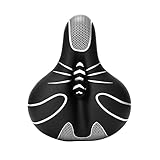 Clenp Fahrradsattel Herren Damen mit Stoßdämpfend und Atmungsaktiv, Hohl Ergonomisch Fahrradsitz,Wasserdichter Atmungsaktiver Mountainbike Sattel mit Reflektierende Streifen für die Nacht S