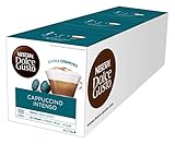 NESCAFÉ Dolce Gusto Cappuccino Intenso | 48 Kaffeekapseln | Arabica und Robusta Bohnen | Intensiver Kaffeegenuss mit lockerem Milchschaum | Aromaversiegelte Kapseln | 3er Pack (3 x 16 Kapseln)