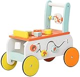 labebe Baby Lauflernwagen Holz Fuchs Lauflernhilfe 2 in 1 Push Pull Spielzeug Activity Babywalker Kinderwagen für Kinder ab 1 J