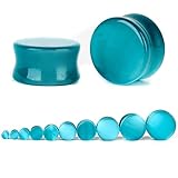 X/L 1 Paar Ohr Expander Blau Stein Körper Piercing Schmuck Flesh Tunnel Ohr Plugs Ohr Gauges 6-25mm Unisex Expander Bahre (Size : 10 mm)