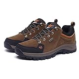 OPINGGU Männer Frauen Wanderschuhe, Große Outdoor-Wanderschuhe Niedriger Schnitt Paare Wasserdicht rutschfeste Camping-Schutzschuhe Lässige Atmungsaktive Kletterschuhe,Braun,36