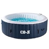 CO-Z Aufblasbarer Whirlpool für 6 Personen Spa Pool 2,1x2,1m Indoor Outdoor Pool 140 Massagedüsen Heizung 1000 Liter mit Luftpumpe für Patio, Hinterhof, Garten (2,1x2,1 m)