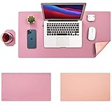 Myir JUN Schreibtischunterlage Multifunktionale Mauspad Kunstleder aus Polyurethan wasserdichte Schreibtisch Pad Protector Schreibmatte (Lila Rosa, 60×35 cm)