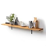 NEU Wandregal Industrial Design - Hochwertige Handarbeit aus Echtholz mit Bio Versiegelung - Schweberegal. Wandboard (140 cm)