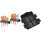 Wera Kraftform Big Pack 100 VDE, Schraubendreher Set 14-teilig, 05105631001 & Kraftform Micro-Set/12 SB 1 Elektroniker-Schraubendrehersatz, 12-teilig, 05073675001