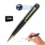 Versteckte Kamera Mini Spy Camera - HD 1080p Kleine Getarnt Spionagekamera Hidden Kugelschreiber Minikamera Mit 32GB Micro SD Karte G