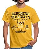 Spreadshirt 30. Geburtstag Dreißig Schonend Behandeln Lustiger Spruch Männer T-Shirt, 3XL, Gelb