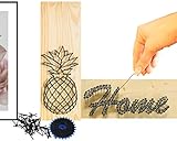 BASTELSET HOLZ Erwachsene mit Vorlagen ✪ Geschenk außergewöhnlich ✪ DIY String Art Set Basteln Geschenk Box für Frauen Männer Freund Freundin Familie Geschenk-Set Einrichtungs-DEKO Dekoration Wohnung