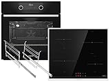 Gorenje Black Set BPS Induktion Backofen-Kochfeld-Kombination (Einbau) A+ Schwarz Klapptür LED-Display Drehknebel Pyrolyse Elektrokochfeld (autark) TouchControl Umlaufender R