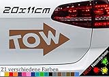 Abschlepp Aufkleber Sicker TOW Pfeil Panne Abschlepphaken Makierung 20x11cm in 21 Farb