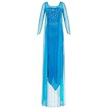 Katara 1768 - Damen Kostüm Prinzessin ELSA Kleid Frozen, Glitzerstoff Fasching Karneval Party, Größe M, B