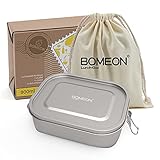 Edelstahl Brotdose, Brotdose für Kinder & Erwachsene, Auslaufsichere Lunchbox mit Trennwand & Besteck, BPA- & plastikfreie, Bento Box [800ml] für Schule, Arbeit, Fitness, Picknick