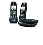 Gigaset AS470A Duo DECT-Telefon Anrufer-Identifikation - Telefone,Schwarz, Französische V