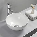 Gimify Keramik Waschbecken Hängewaschbecken Waschtisch für Badezimmer Hotel Haus Büro (32x32x13cm)