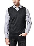 Walbusch Herren Merino Mix V Pullunder einfarbig Anthrazit 48