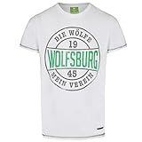 VfL Wolfsburg T-Shirt weiss 'Die Wölfe' großer Brustprint Kollektion 17/18 100% Baumwolle (Größe S - 4XL) (L) …