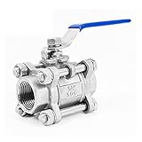 Elektromagnetische Ventil 1/2'1' 1-1/2'2' Edelstahl DREI-Stück Kugelhahn Dampf Hochtemperatur Kugelhahn Innengewinde Wasserschalterventil Ventile (Specification : 2', Wiring Control : SS201)