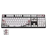 Sucute 110 Tasten PBT Keycap Farbstoffsublimation Pflaumenblüte Kirschprofil Key Cap DIY Mechanische Tastatur Tastenkappe Set Japanisch Weiß