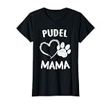 Damen Hundepfote Welpe Hund Pfötchen Herz Mama Pudel T-S