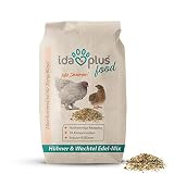 Ida Plus – Hühner & Wachtel Edel-Mix 10 Kg - Ausgewogenes Alleinfutter für Hühner & Wachteln – Ganzjahresmischung – Hühnerfutter & Wachtelfutter - mit Calcium & Vitamine für Hühnereier & W