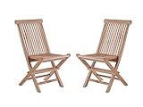 Junado 2er Spar-Set Klappstühle Menorca, Teak-Holz, Gartenstuhl klappbar, für Balkon, Terrasse oder Garten b