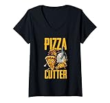 Damen Pizza Pizzateig Pizzaschaufel Pizzaschieber Pizzabäcker T-Shirt mit V