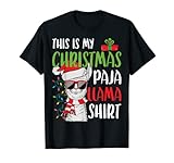 Llama-Weihnachtspyjama, Aufschrift 'This is My Paja Llama', lustiger Urlaub T-S