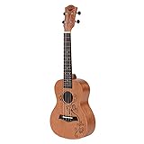 Ukulele ZWRY Konzert Ukulele 23 Zoll Uku 4 Saiten Gitarre Mahagoni Hals für Kinder Erwachsene 23 Zoll Flower V