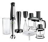 Braun MultiQuick 7 MQ 7087X Stabmixer - Pürierstab mit abnehmbarem edelstahl Mixfuß mit ActiveBlade Technologie zum Pürieren der härtesten Zutaten, inkl. 5-teiliges Zubehör Set, 1000 Watt, schw