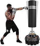 YOLEO Boxsack Standboxsäcke Trainingsgeräte Erwachsene Freistehender Standboxsack Boxing Trainer Heavy Duty Punchingsäcke (Schwarz-178cm)