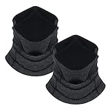 AmzKoi Schlauchschal Herren & Damen, 2 Stück Halswärmer Halstuch Fleece Winter Nackenwärmer Windabweisend mit Atmungsaktivem Netz für Motorrad Laufen Joggen Sk