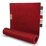 sølmo I Design Tischläufer Rot aus Filz I 100x30 cm Tischband I Skandinavischer Filzläufer Tisch Abwaschbar mit Leder Label - Tischläufer Weihnachten (Wine Red)